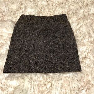 Brown Tweed Pencil Skirt
